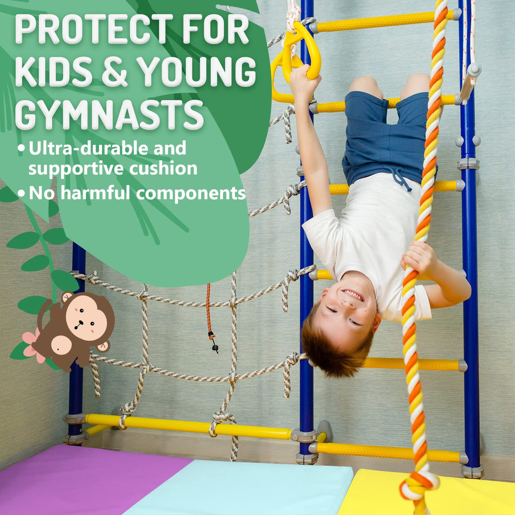PhysKcal 5-Panel Folding Gymnastics Tumbling Mat | Thick EPE Foam Exercise Mat