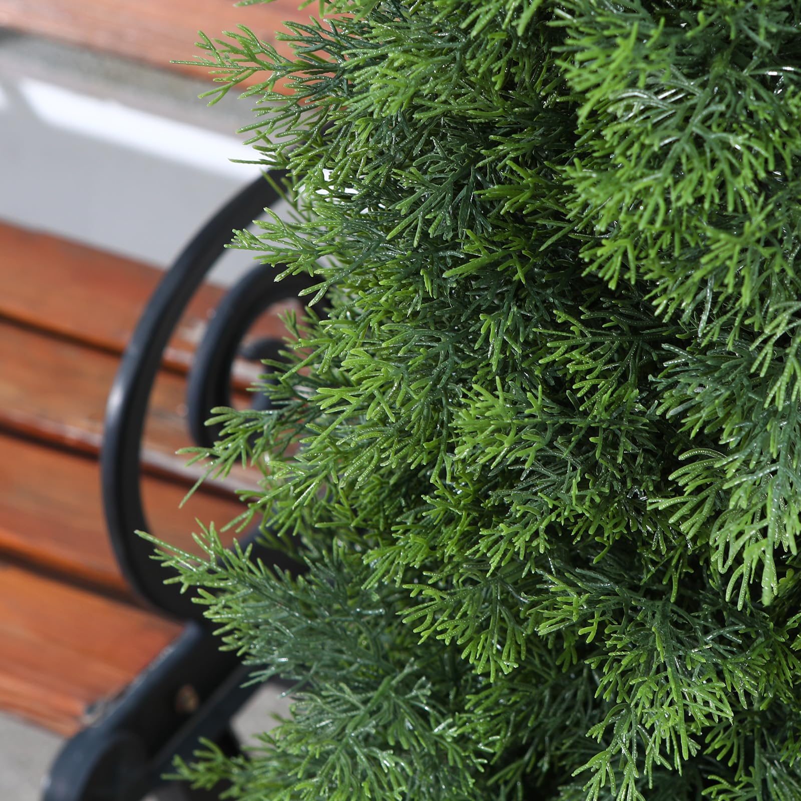 Fopamtri 120cm Artificial Cypress Tree | UV Resistant Fake Cedar - 2 Pack