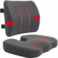 ELIXIR HIVE 2-Piece Orthopaedic Memory Foam Cushion Set – Coccyx & Sciatica Support Grey