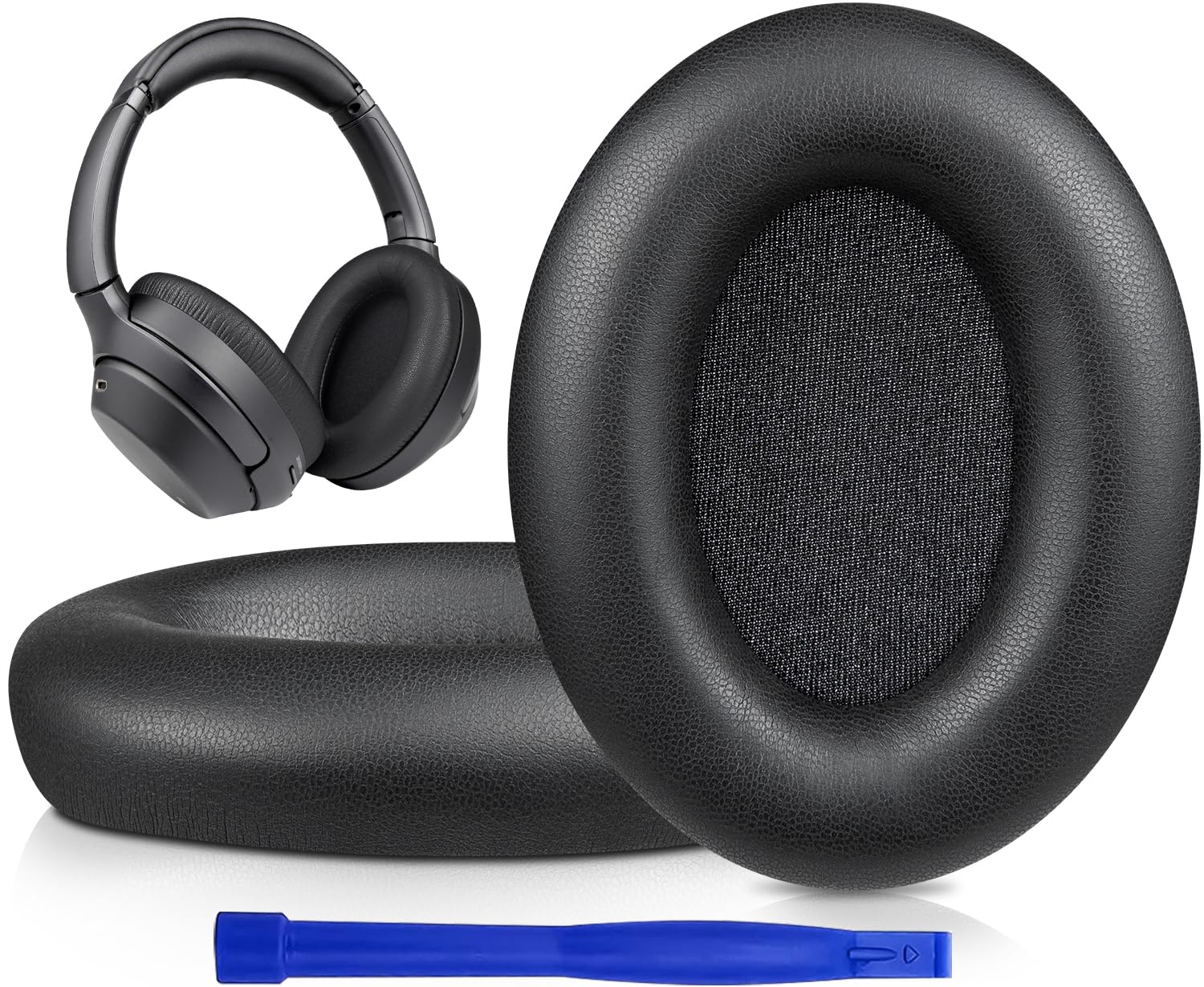 SOULWIT Replacement Ear Pads for Sony WH-1000XM3 – Protein Leather Black