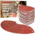KONGMING 100 Pcs Mouse Sander Pads | 11 Hole Hook and Loop Sanding Sheets