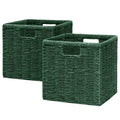 Vagusicc Wicker Storage Basket, Foldable Storage Cubes Organizer Bins, Handwoven Storage Baskets for Shelves Closet Wardrobe Bathroom - image 1