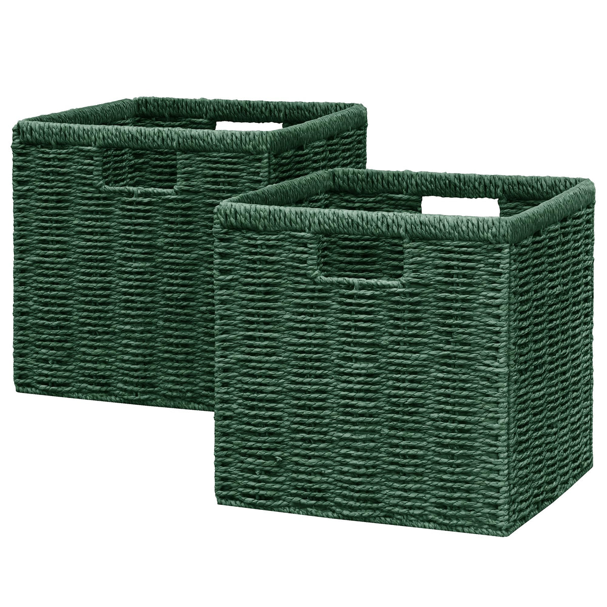 Vagusicc Wicker Storage Basket, Foldable Storage Cubes Organizer Bins, Handwoven Storage Baskets for Shelves Closet Wardrobe Bathroom - image 1
