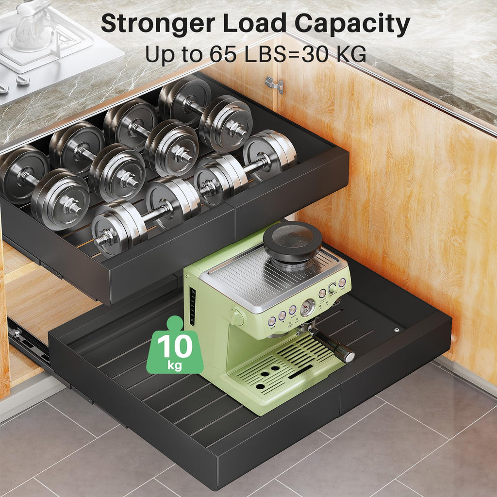 Kitstorack Extendable Pull Out Cabinet Organiser | Metal Sliding Drawer