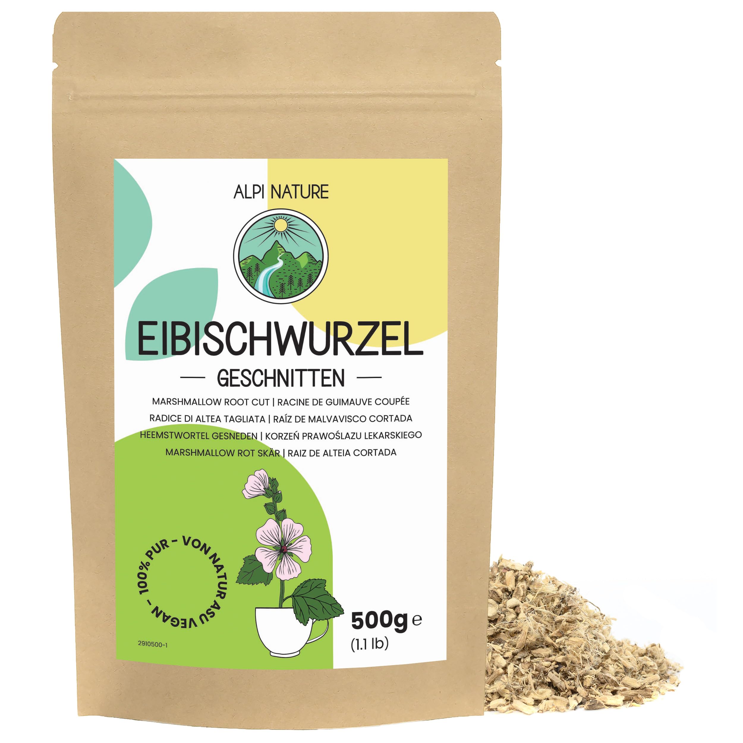 Alpi Nature Marshmallow Root Tea – 500g Cut Unpeeled Loose Leaf Herb