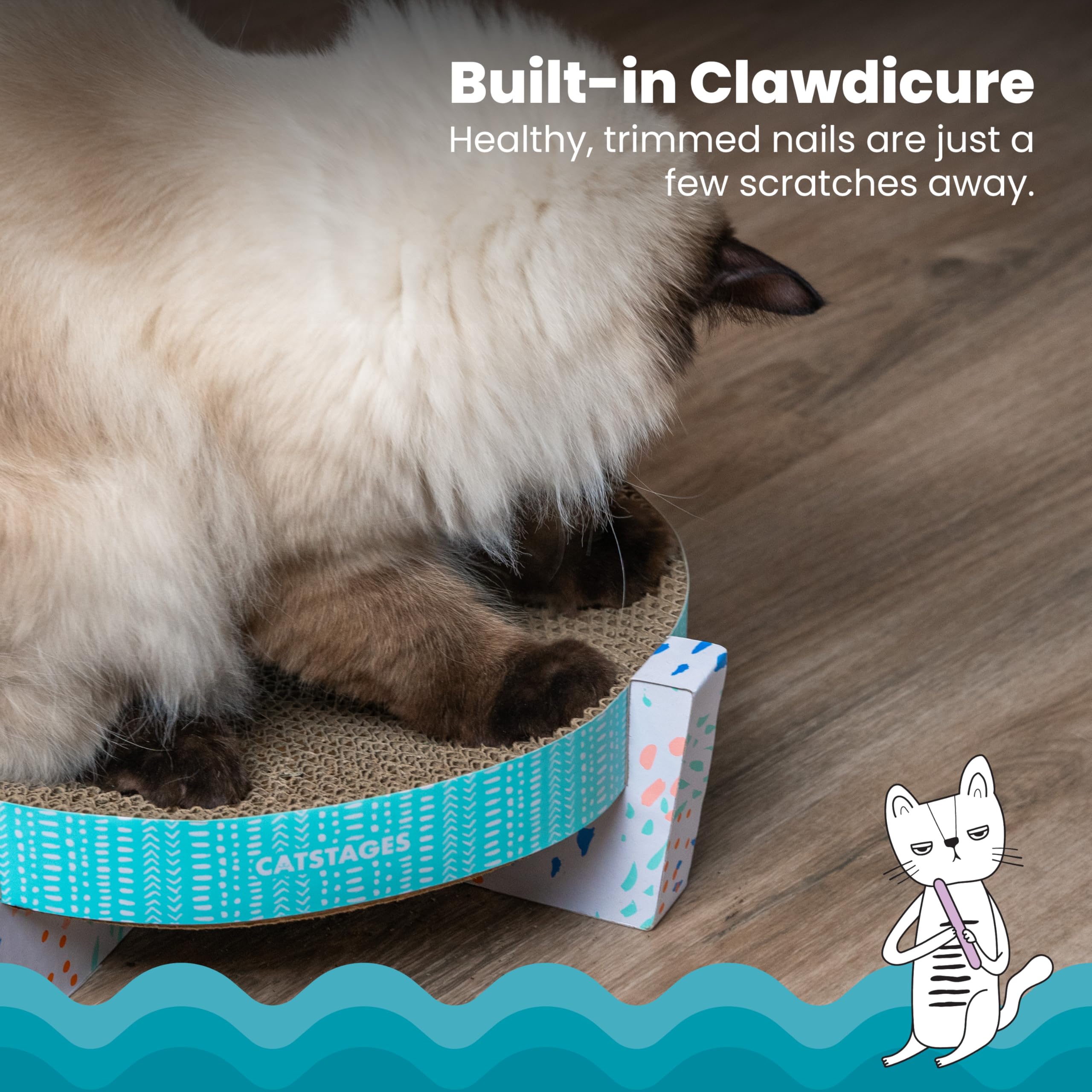 Catstages Corrugated Cat Scratcher Bowl – 2-in-1 Lounger with Catnip