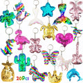 Acuiwer 20 PCS Reversible Sequin Keyrings | Colorful Party Bag Favors