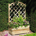 Rowlinson Rectangular Wooden Lattice Garden Planter - 85L Capacity