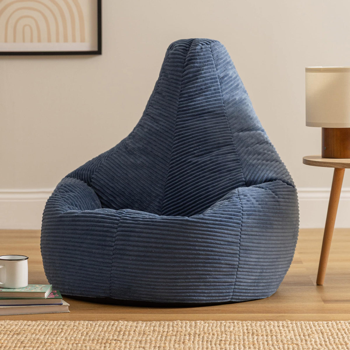 icon Dalton Cord Bean Bag with Filling Included, Blue - image 3