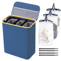 BRIAN & DANY 145L Laundry Basket | 3 Compartment Collapsible Hamper