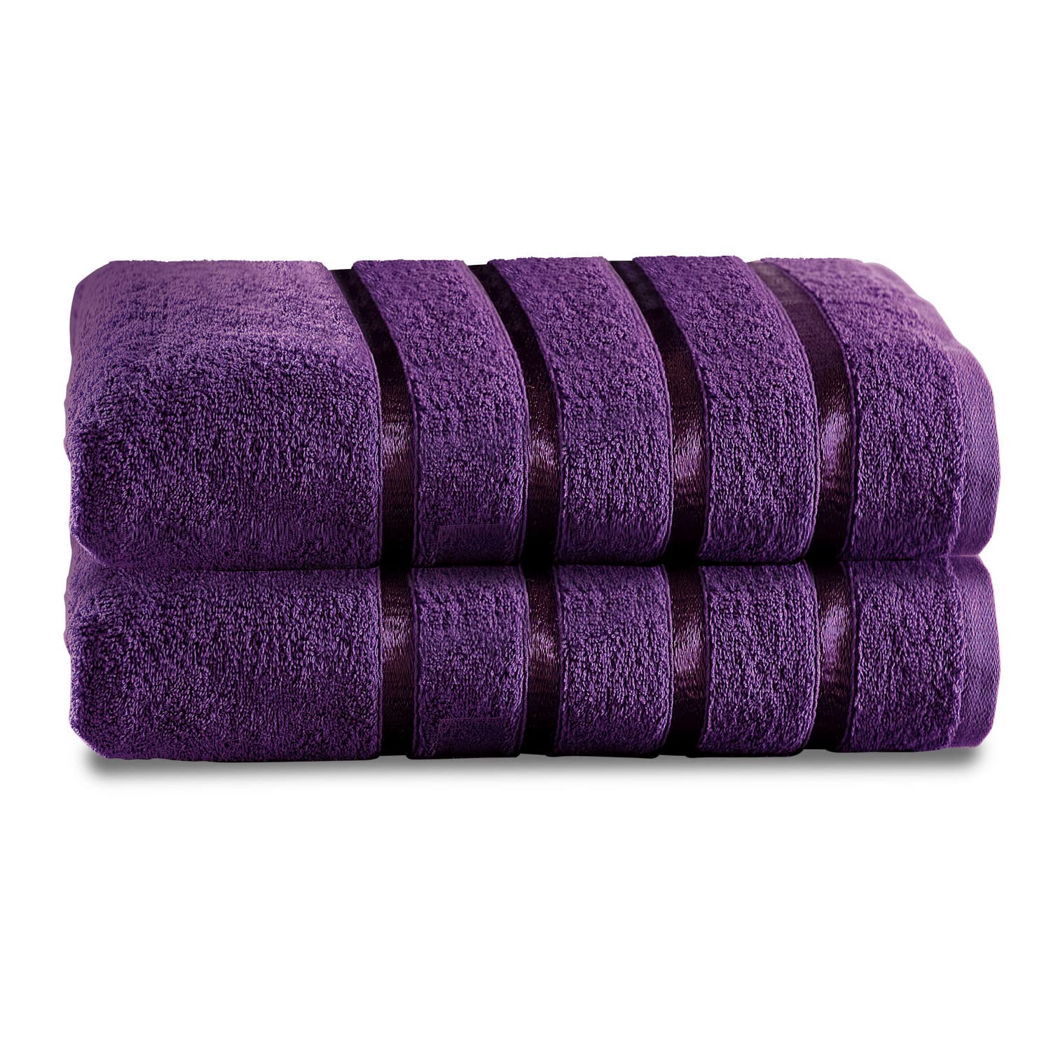 GC Gaveno Cavailia Egyptian Cotton 500 GSM Towel Set - Aubergine, 2PK