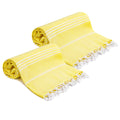 Turquoise Home Turkish Cotton Beach Towels - Large 2-Pack, Yellow, 100x180cm