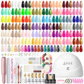 Peacecolor 83Pcs Gel Nail Kit with UV Lamp, Drill & 56 Colors Polish Set