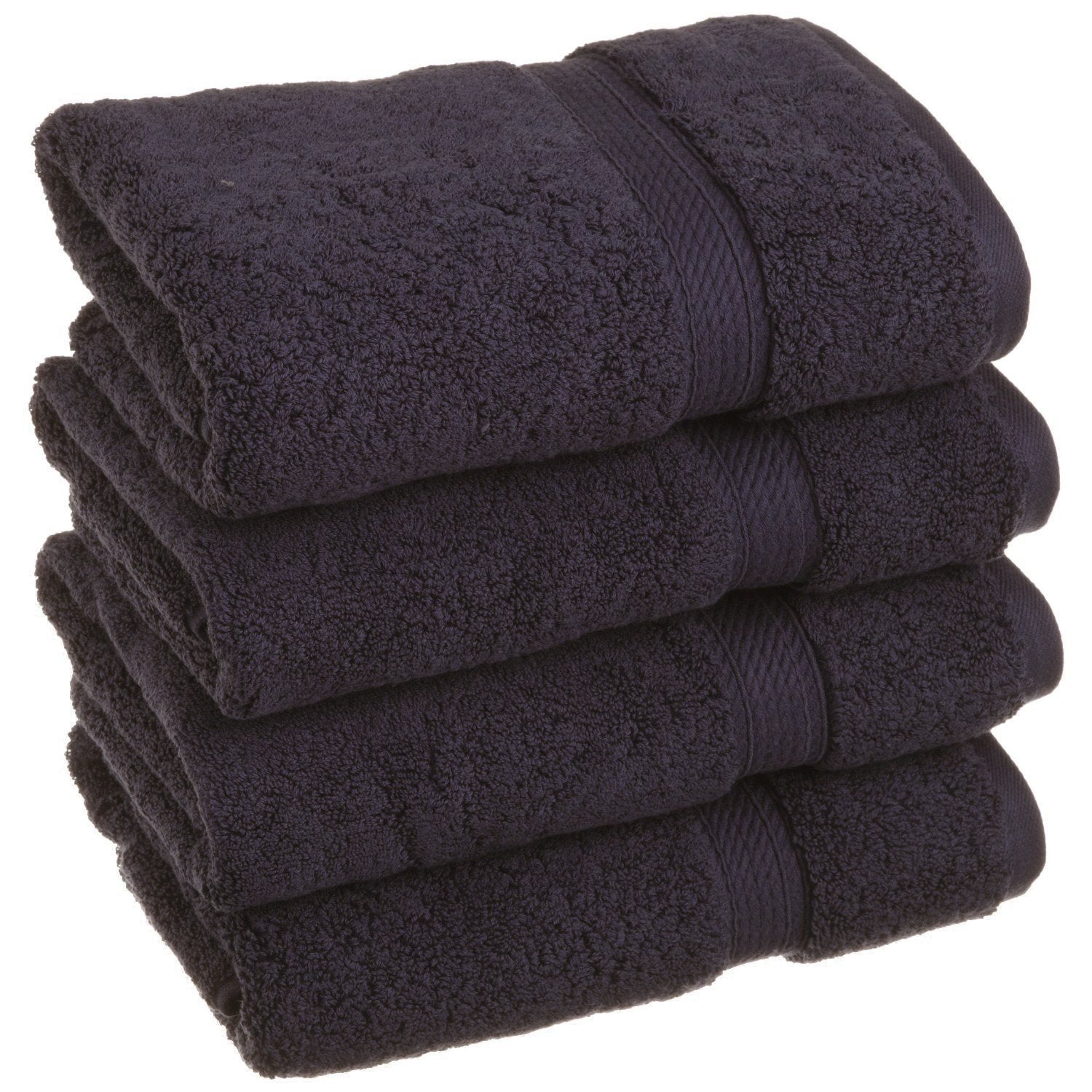 Jolof Store Egyptian Cotton Hand Towel Set – Navy Blue, 4-Piece