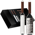 Microplane 2-Piece Kitchen Grater Set | Walnut Wood Handle & Steel