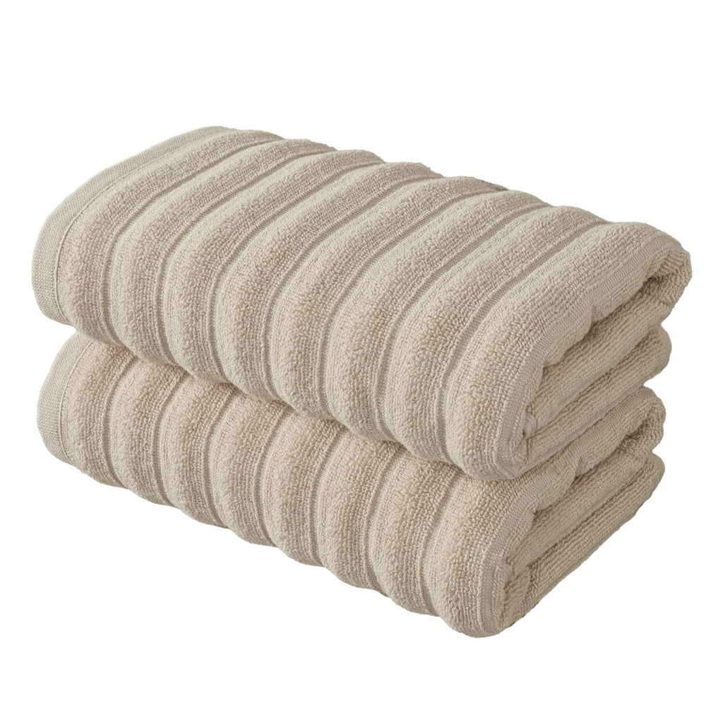 BERIBO Cloud Turkish Towel Set 100% Cotton 620gsm Sandstone, 2 Hand Towels - image 1