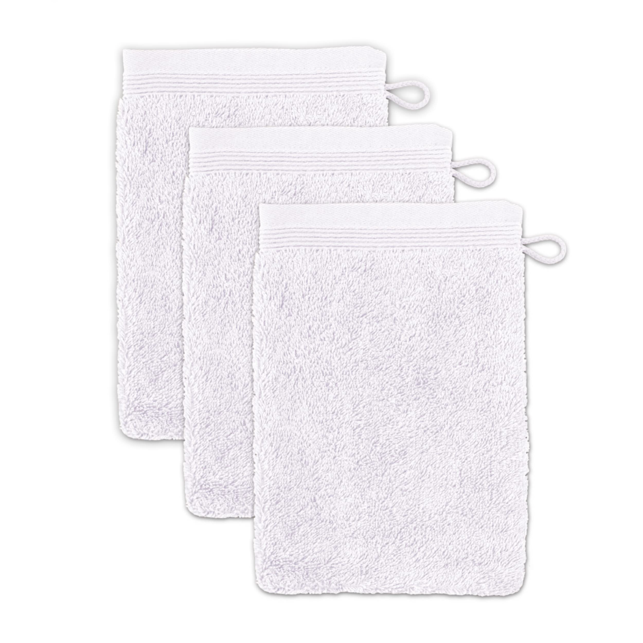 Möve Premium Cotton Wash Glove - Snow White 15x20cm - Pack of 3
