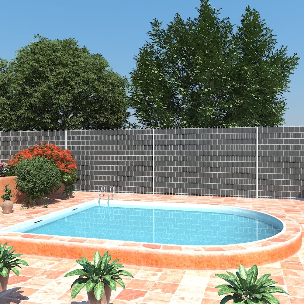 SONGMICS PVC Privacy Screen Strips | 50m x 19cm Fence Cover with 25 Clips