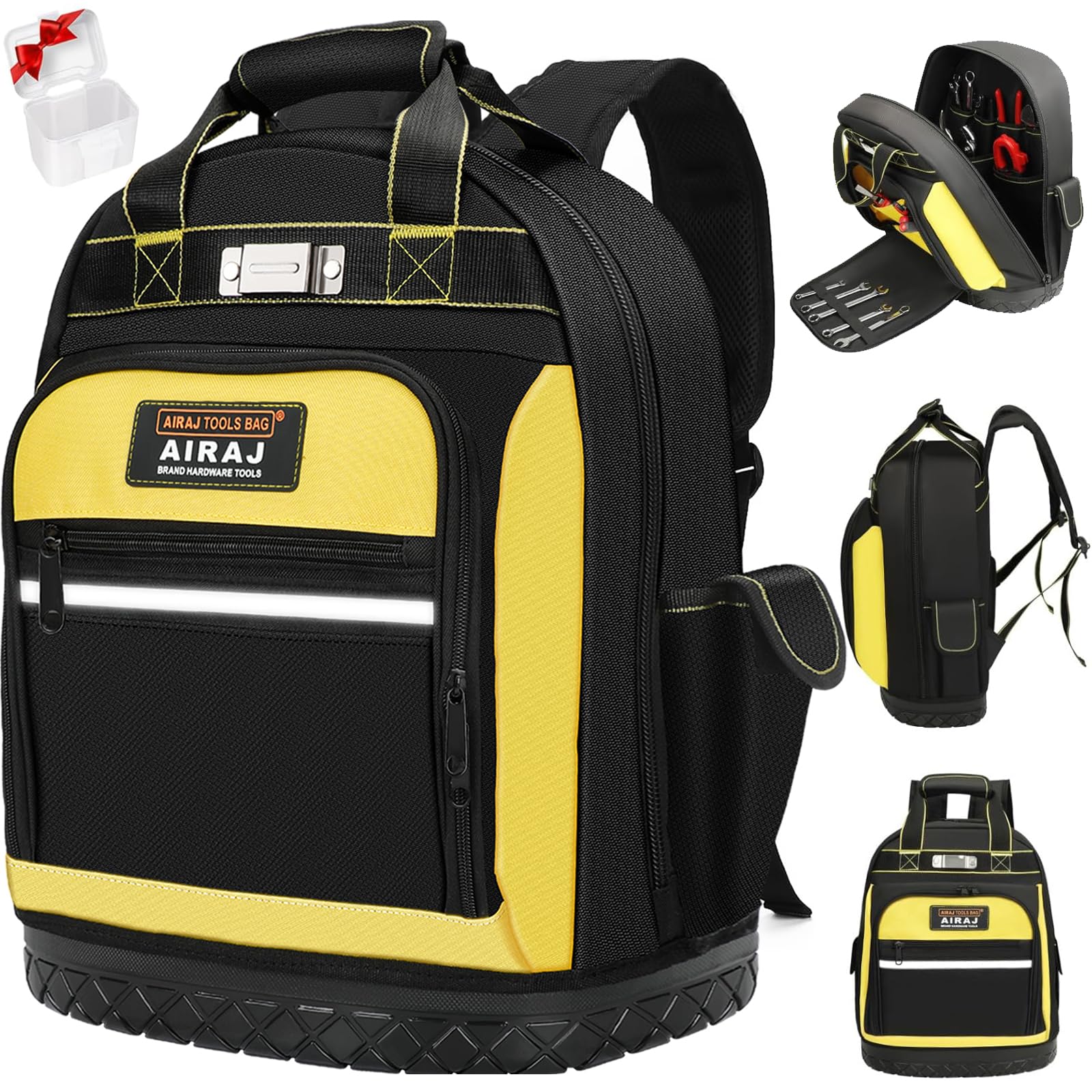 AIRAJ Heavy Duty Tool Backpack with ABS Rubber Base for Electricians