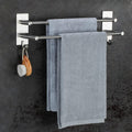 SUS304 Stainless Steel Dual Rod Towel Rail with 2 Hooks