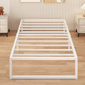 Yicensen Single Metal Bed Frame | 80x190cm Steel Slat Platform | White