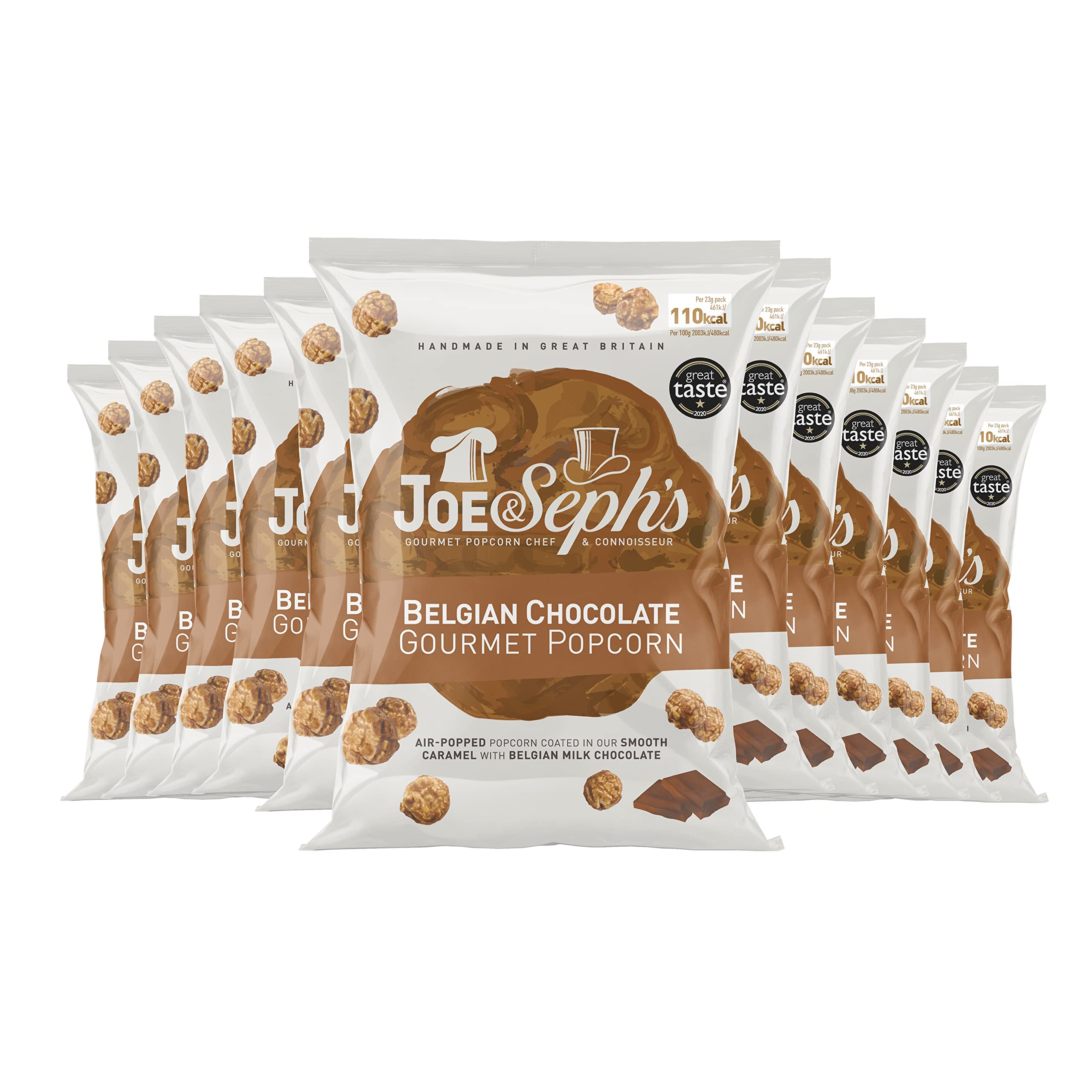 Joe & Seph's Belgian Chocolate & Caramel Gourmet Popcorn - 12 x 23g
