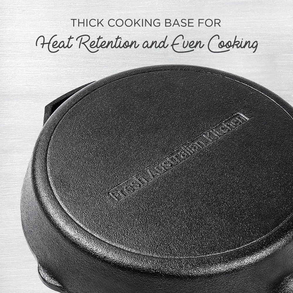 Fresh Australian Kitchen Pre-Seasoned Cast Iron Skillet - 12 Inch Pan