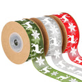 Fovths 30m Christmas Ribbon Set | 3 Rolls Snowflake & Elk Gift Wrap