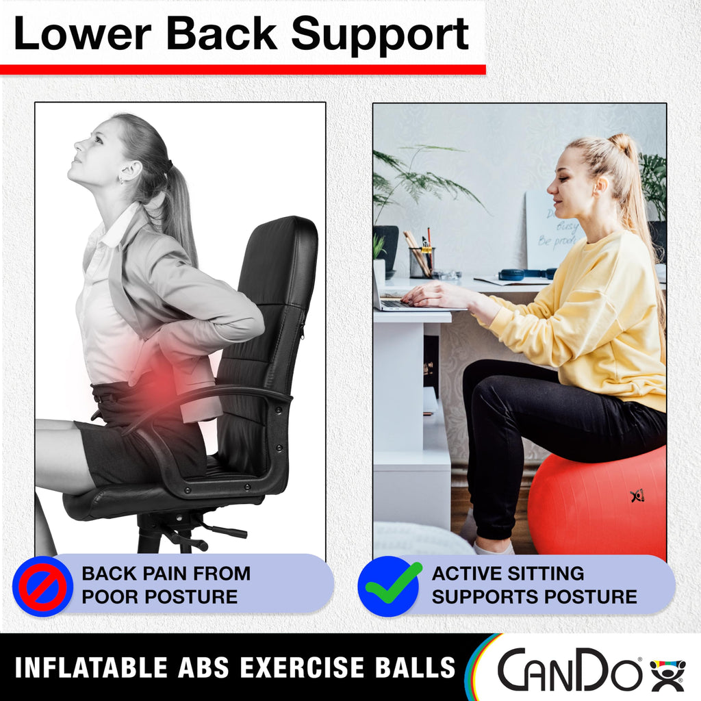 CanDo Deluxe Anti-Burst Exercise Ball – 85cm Blue Gym Yoga Ball