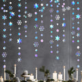 Iridescent Snowflake Garland – 52Ft Winter Party Streamer