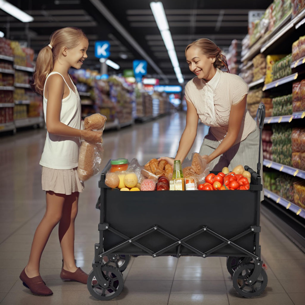 Finnhomy Folding Camping Trolley – 150kg Heavy Duty Wagon with Brake