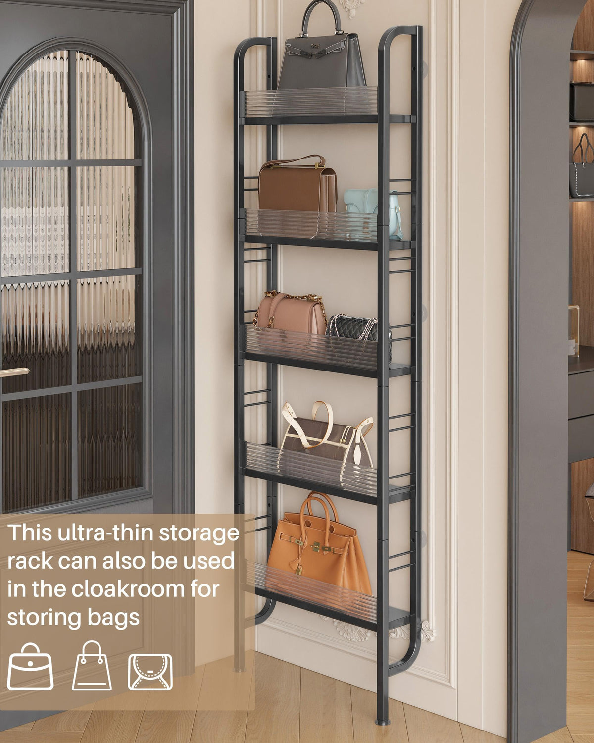 Ornestia Metal Narrow Storage Unit for Behind Door Storage,Black - image 5