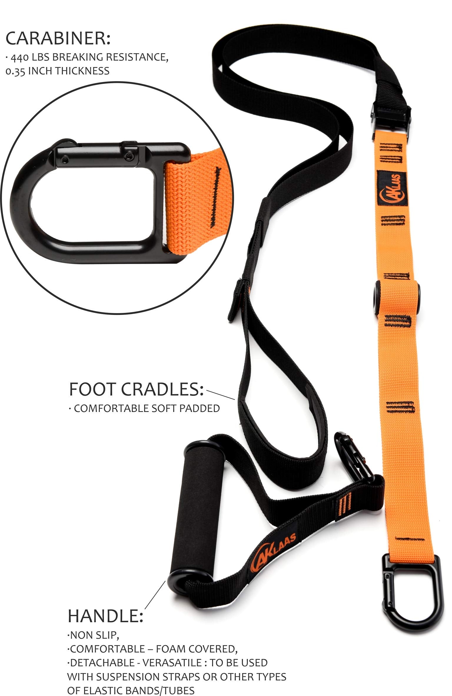 AKLAAS Bodyweight Suspension Trainer Kit with 5 Resistance Loop Bands