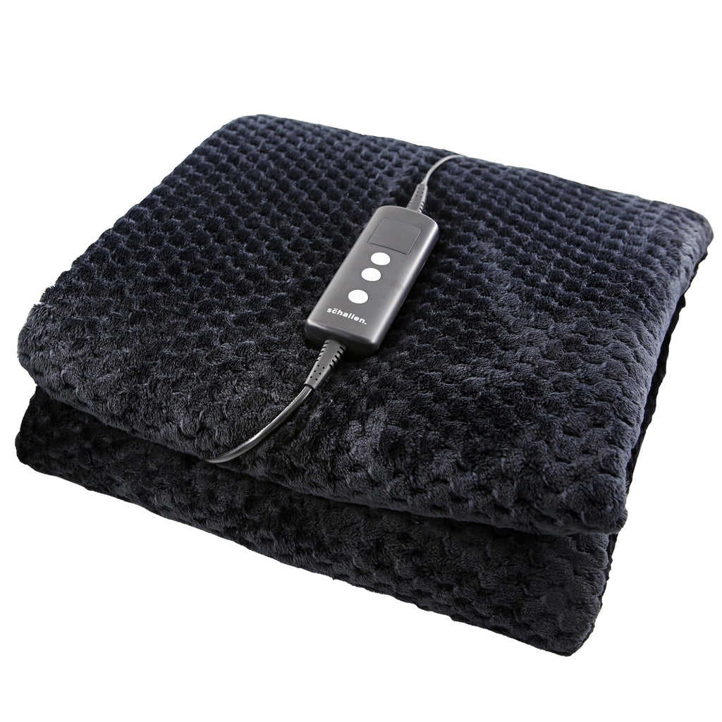 Schallen Heated Electric Throw Blanket - Waffle Fleece with 10 Heat Settings