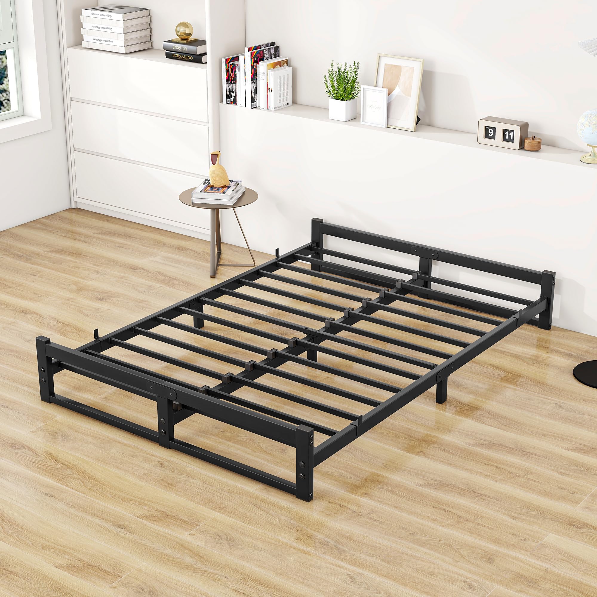 VECOCHO Metallbett 120x200 cm – 16 cm Hohes Plattformbett ohne Boxspring