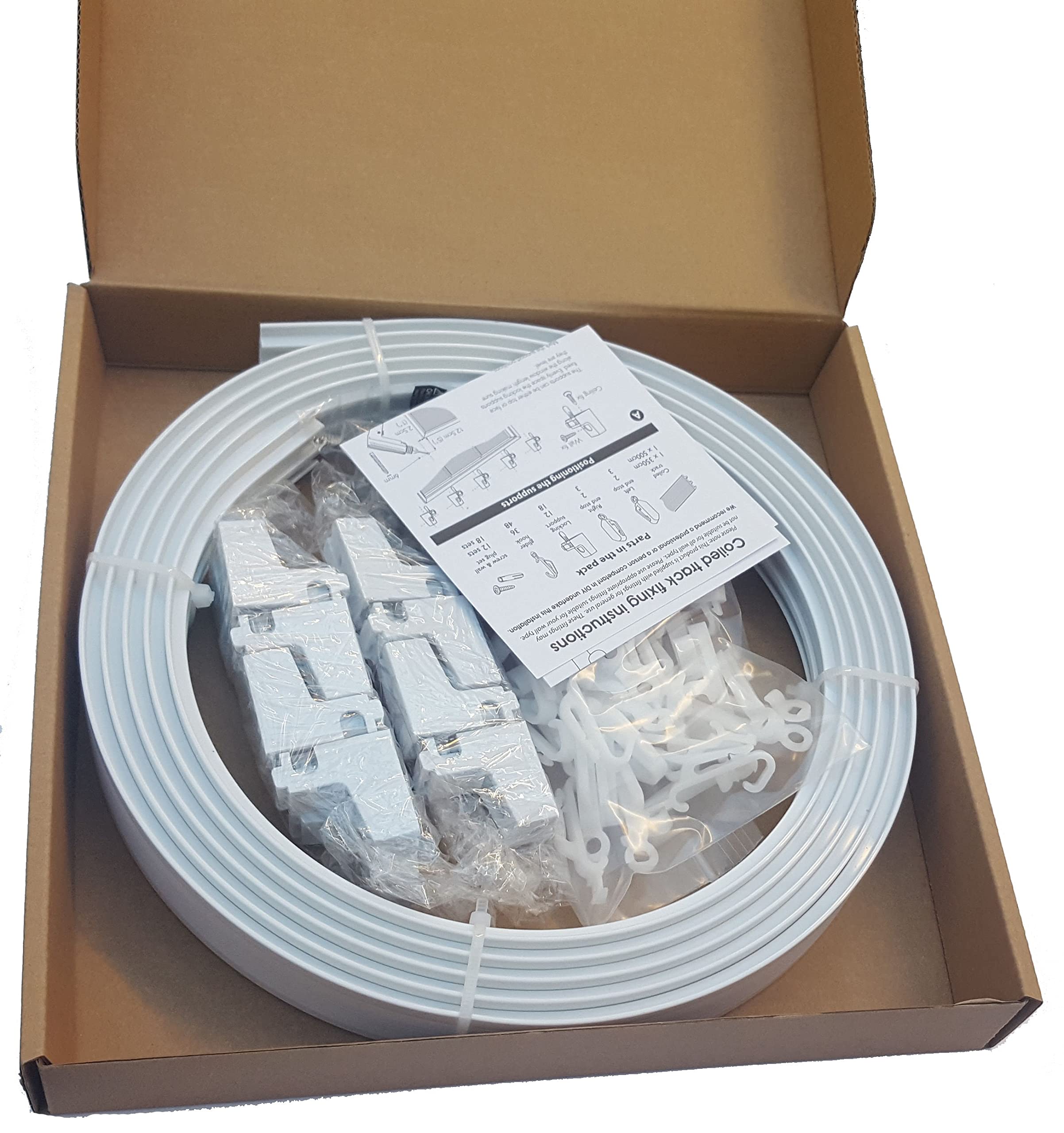 5m Bendable Curtain Track for Bay Windows - White