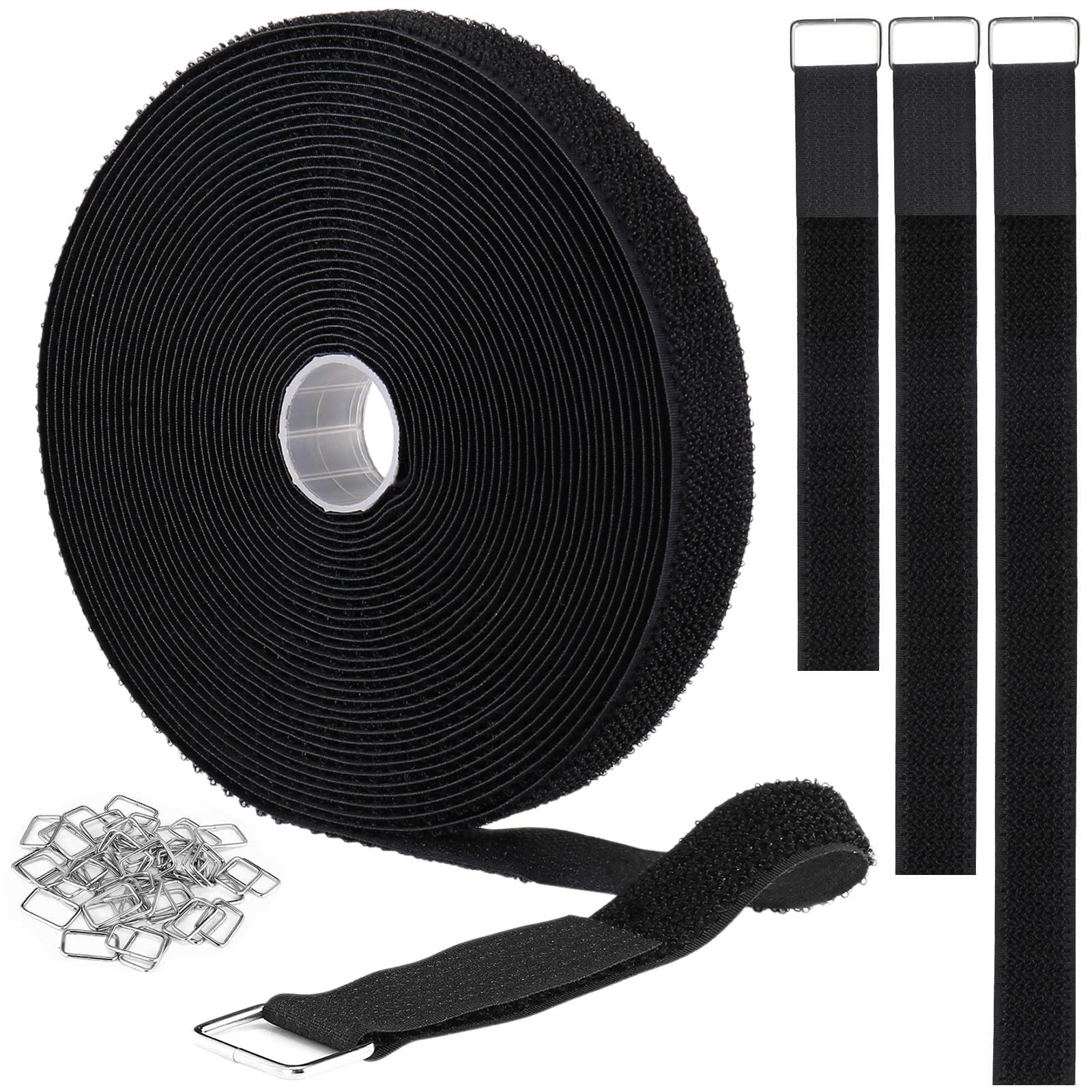 Jolof Store Hook and Loop Straps – 10m Nylon Cable Ties with 50 Buckles