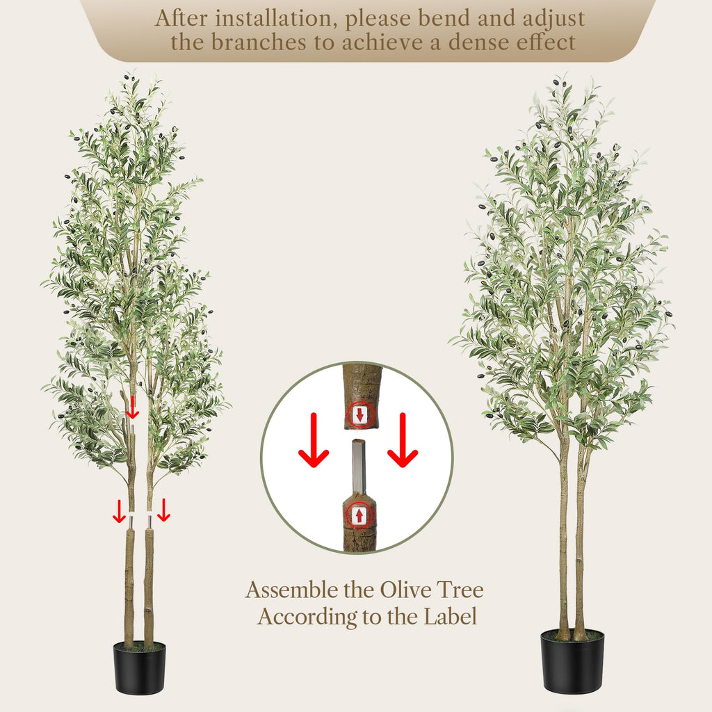 Alupssuc 7FT Artificial Olive Tree | Realistic Faux Silk Potted Plant