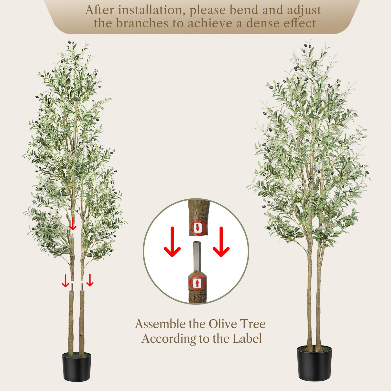 Alupssuc 7FT Artificial Olive Tree | Realistic Faux Silk Potted Plant