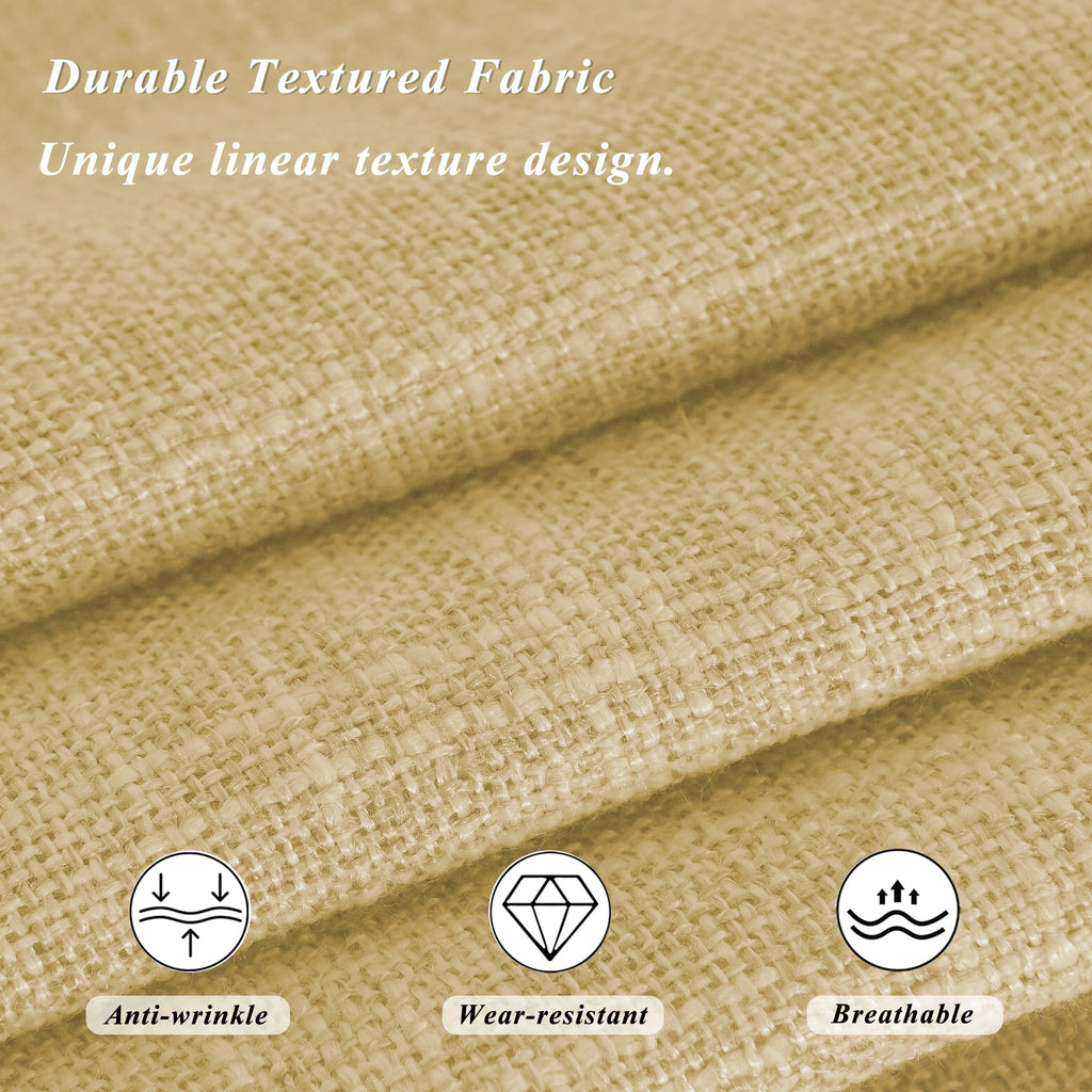 FlyGulls Non-Slip Dining Chair Cushions - Set of 4 Tufted Faux Linen Pads