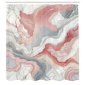 Abakuhaus Marble Shower Curtain | Pink & Yellow Waterproof Fabric – 175x200cm