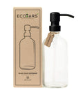 EcoJars Matte Black Soap Dispenser | 500ml Glass Jar & Stainless Steel