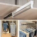 MAFAGE Pull Out Clothes Rail – 497mm Adjustable Wardrobe Hanger Rod, White