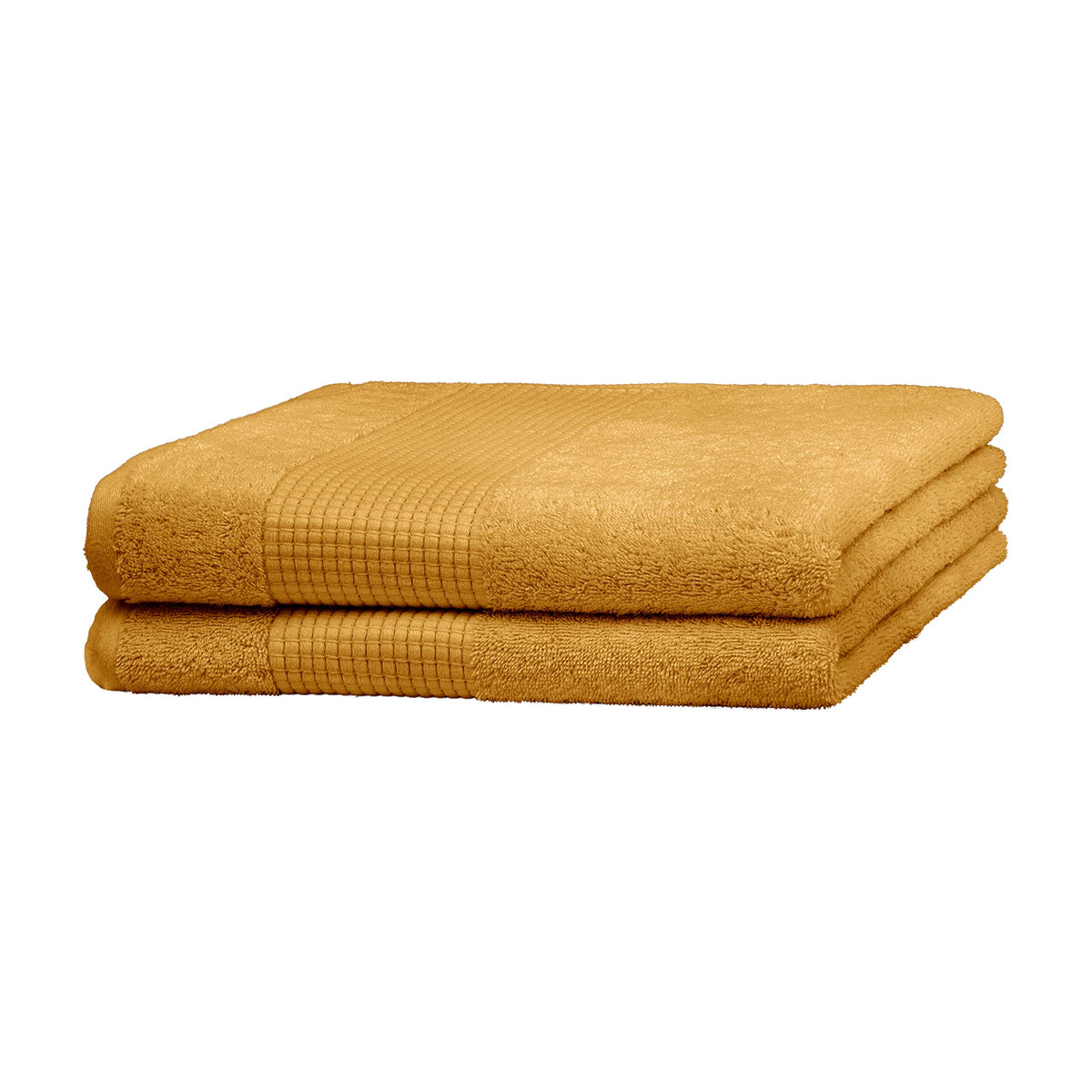 Merana Hand Towel Set, Absorbent, Soft and Lint Terry Towel Quality Made of Heavy Organic Cotton 590 GSM Mango Gold, 2 x Bath Towels 70 x 140 cm - image 1