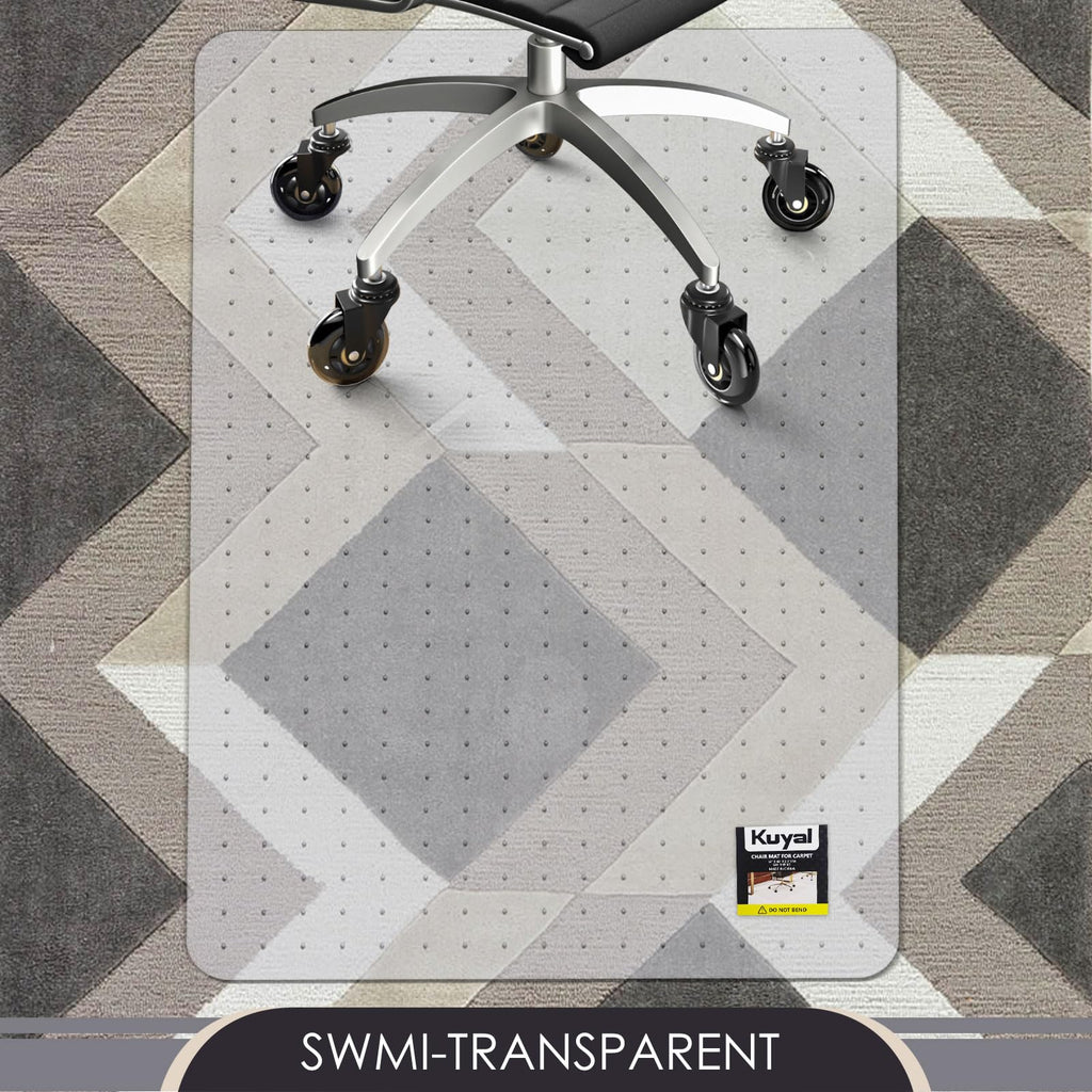 Kuyal Office Chair Mat for Carpet | 36" x 48" Clear Heavy Duty Floor Mat