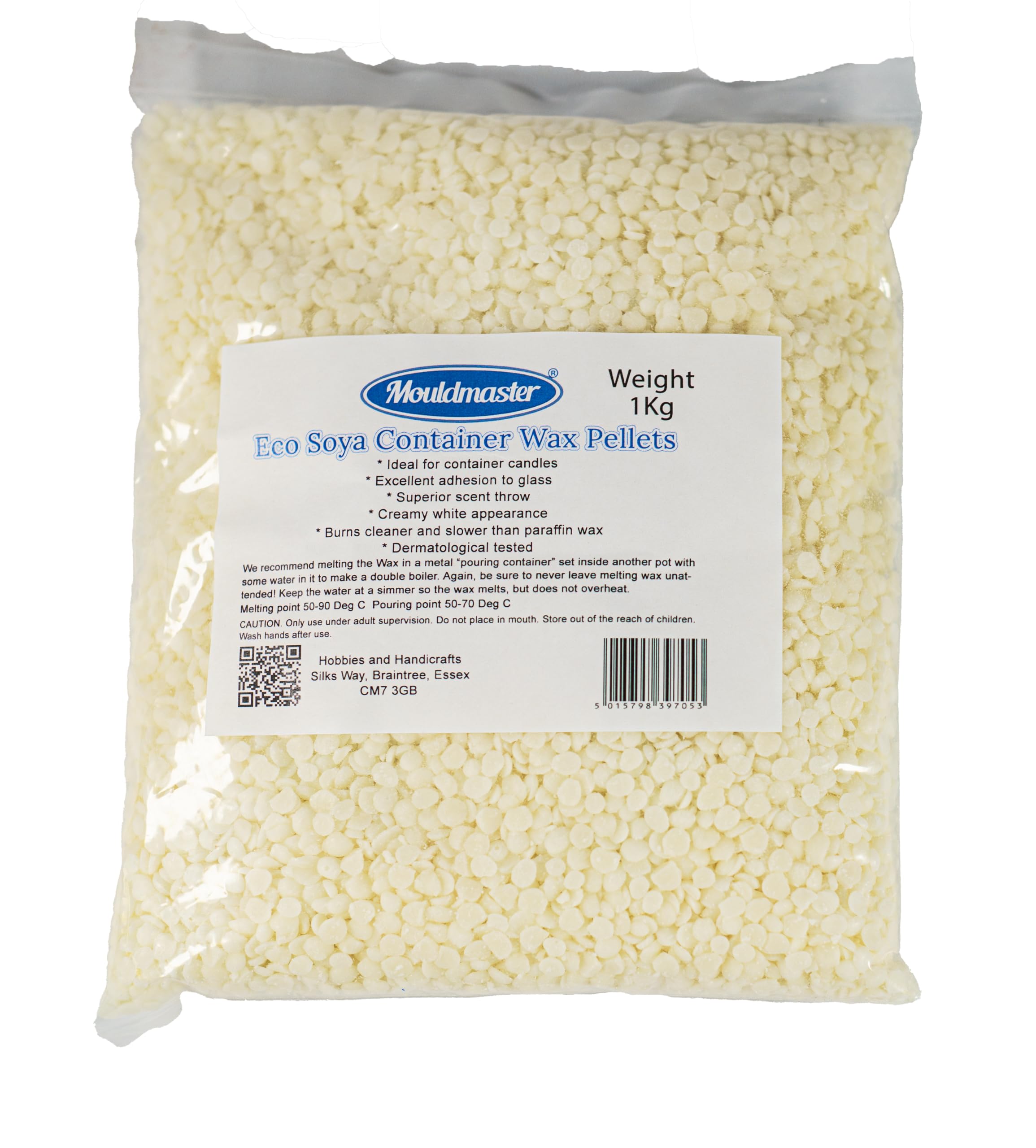 Mouldmaster 1kg Soy Wax Pellets – Unscented Natural Container Wax