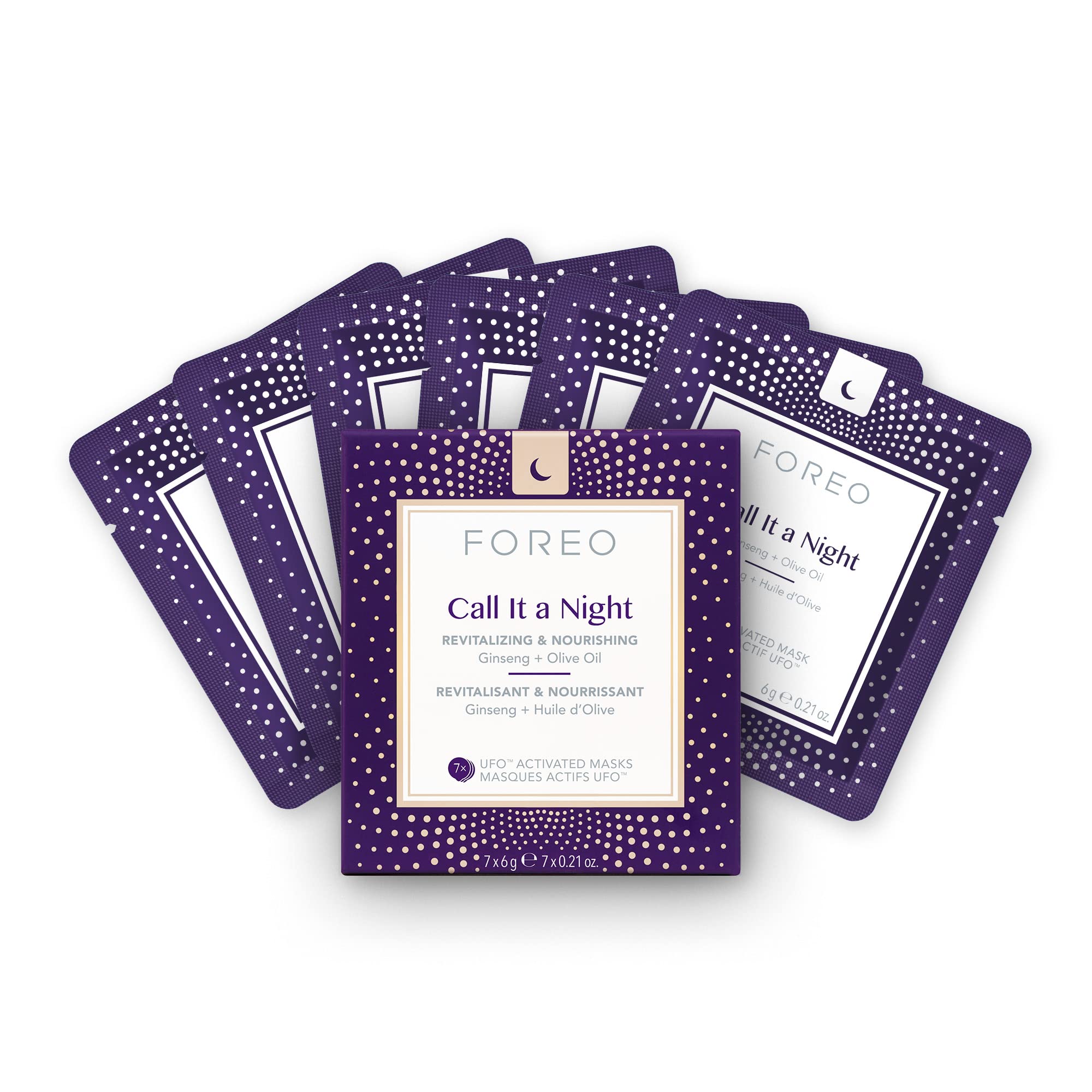 FOREO Call It a Night UFO Activated Facial Mask - Ginseng & Olive Oil - 7 Pack