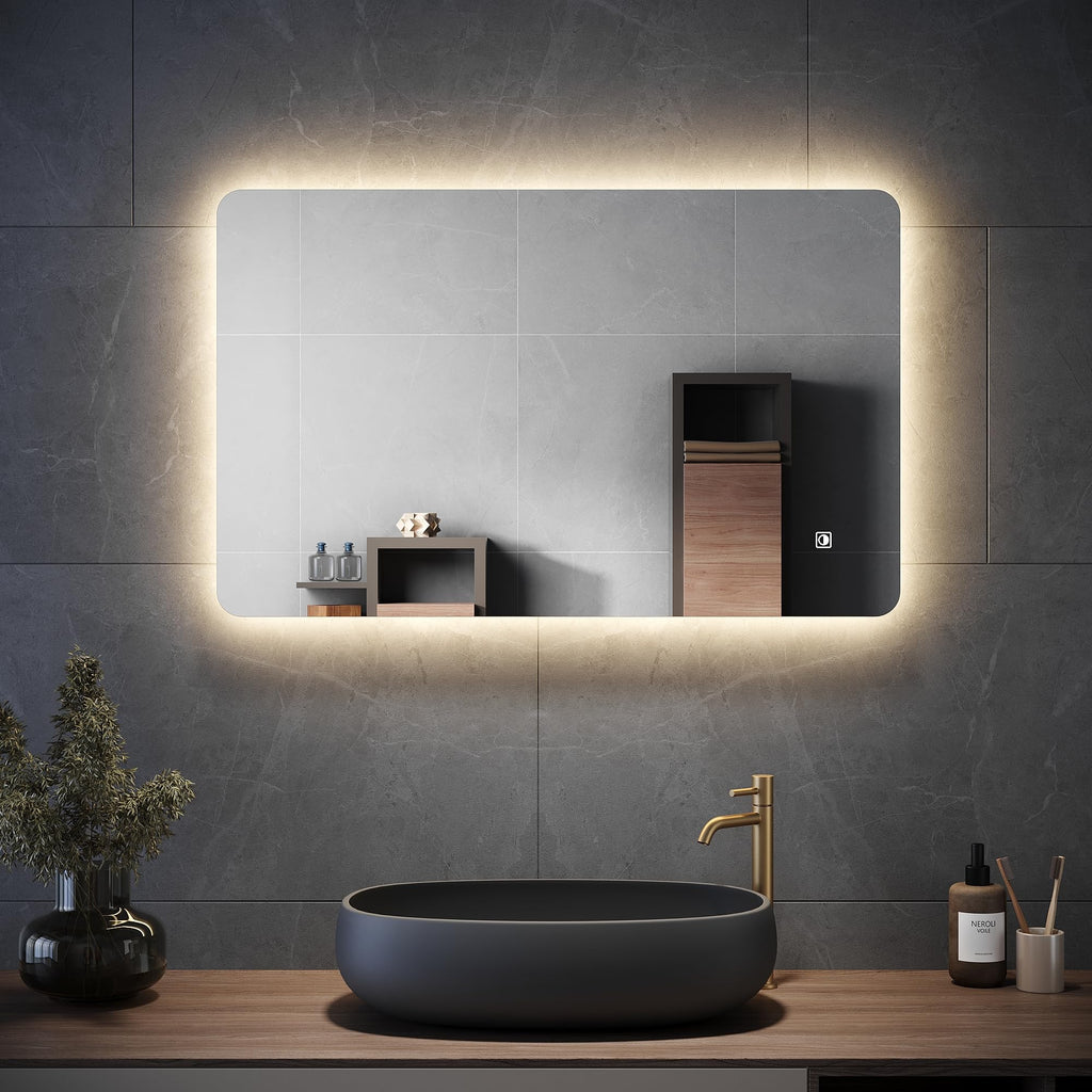800x500mm LED Bathroom Mirror – Dimmable Backlit Anti-Fog