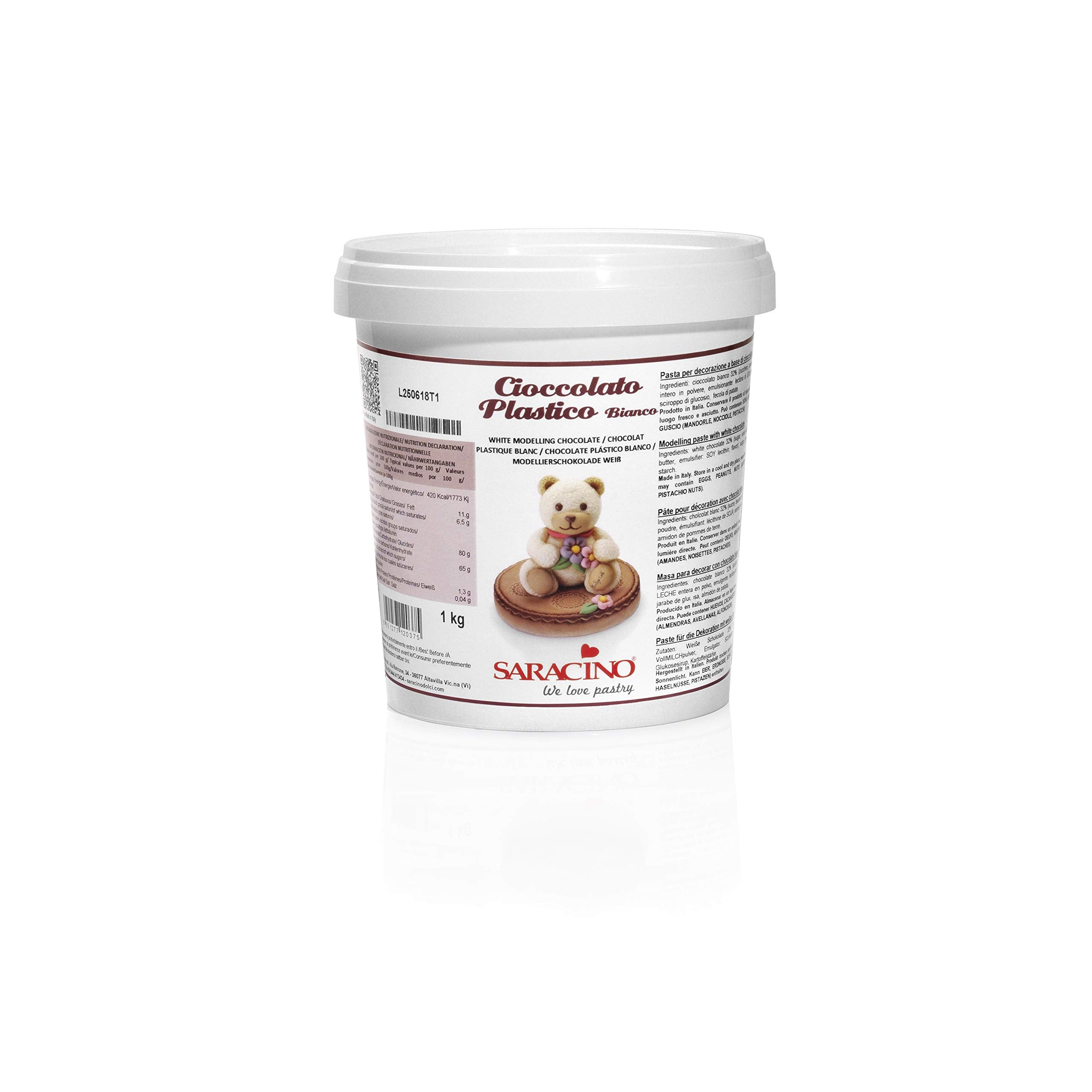 Saracino White Chocolate Modelling Paste for Cake Decorating – 1kg