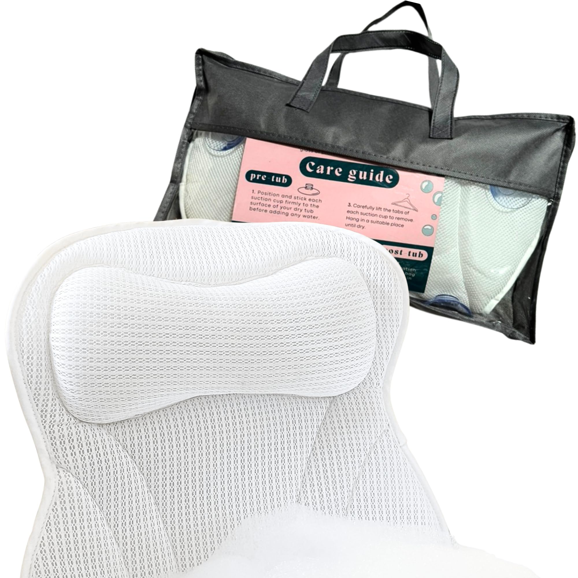 Losavia Anti-Bacterial Bath Pillow | Ergonomic Neck & Back Support